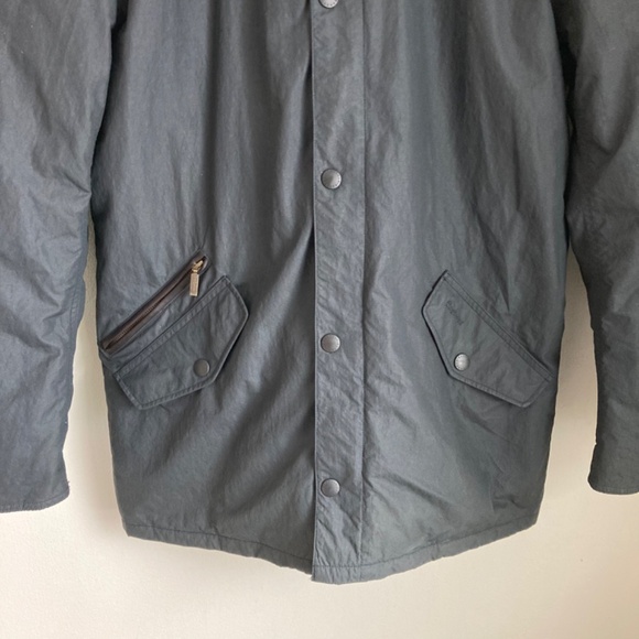 Barbour Dark Blue Raincoat - Picture 3 of 13